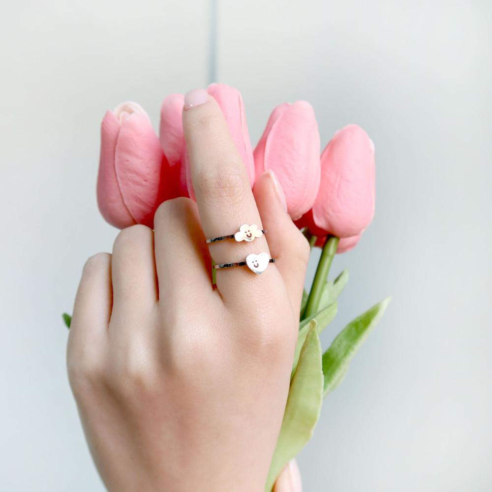 아동후원 [ 보육원 전액 기부 ] 후원반지 - 써지컬 하트 구름 학생 우정 반지 다온열차