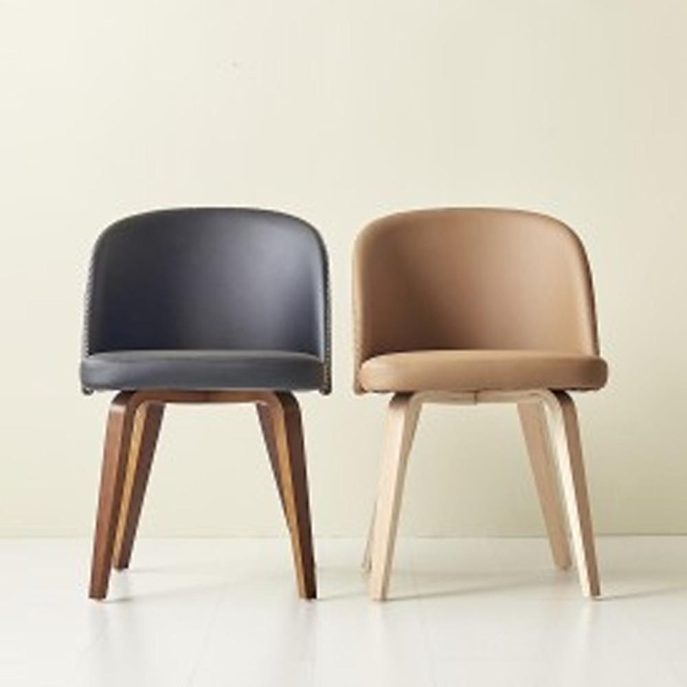 [1+1] 피카소 하프문 가죽 식당 다이닝 스터디카페 원목의자