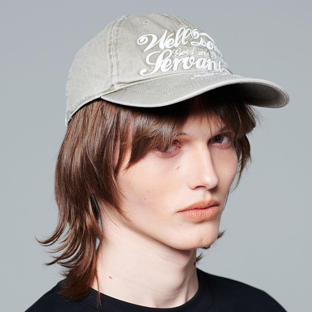 WASHING EMBROIDERY BALL CAP_KHAKI