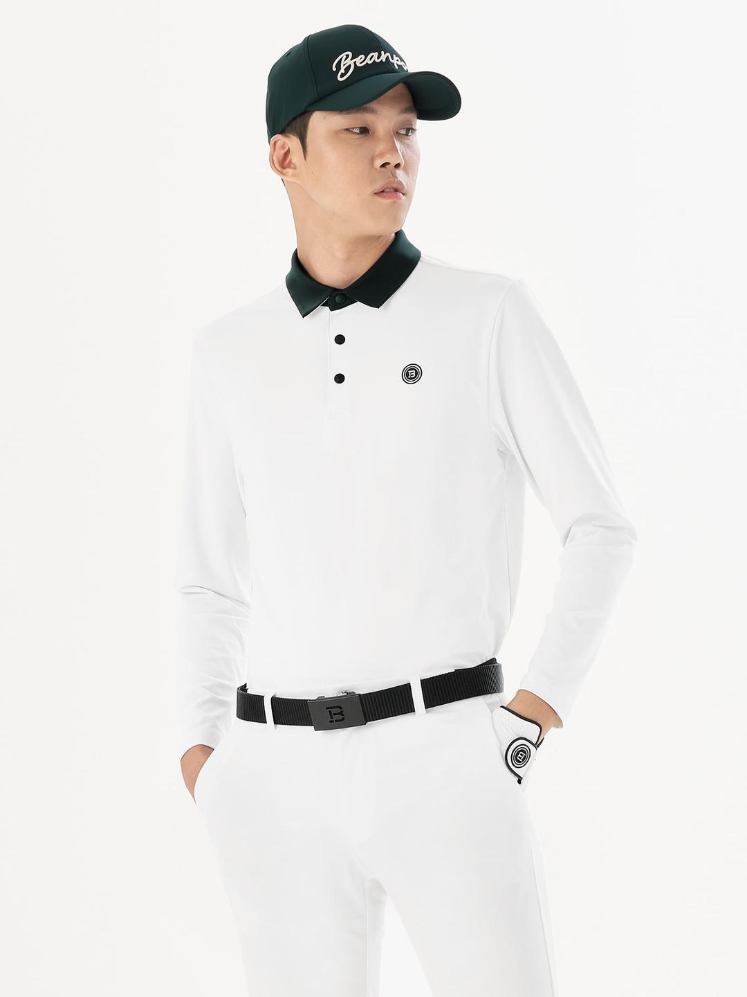 ✌ 더블 적립 ✌ 남성 배색 칼라 티셔츠 - 아이보리