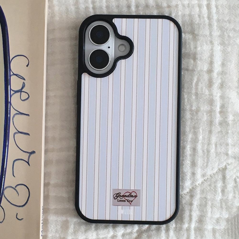 [MADE] 럽리 스트라이프 패치 범퍼 아이폰케이스
