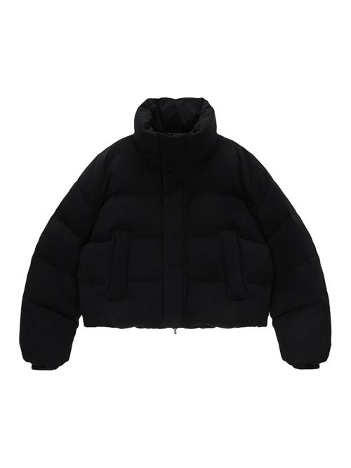 COTTON WASHED PUFFER DUCK DOWN JUMPER IN BLACK