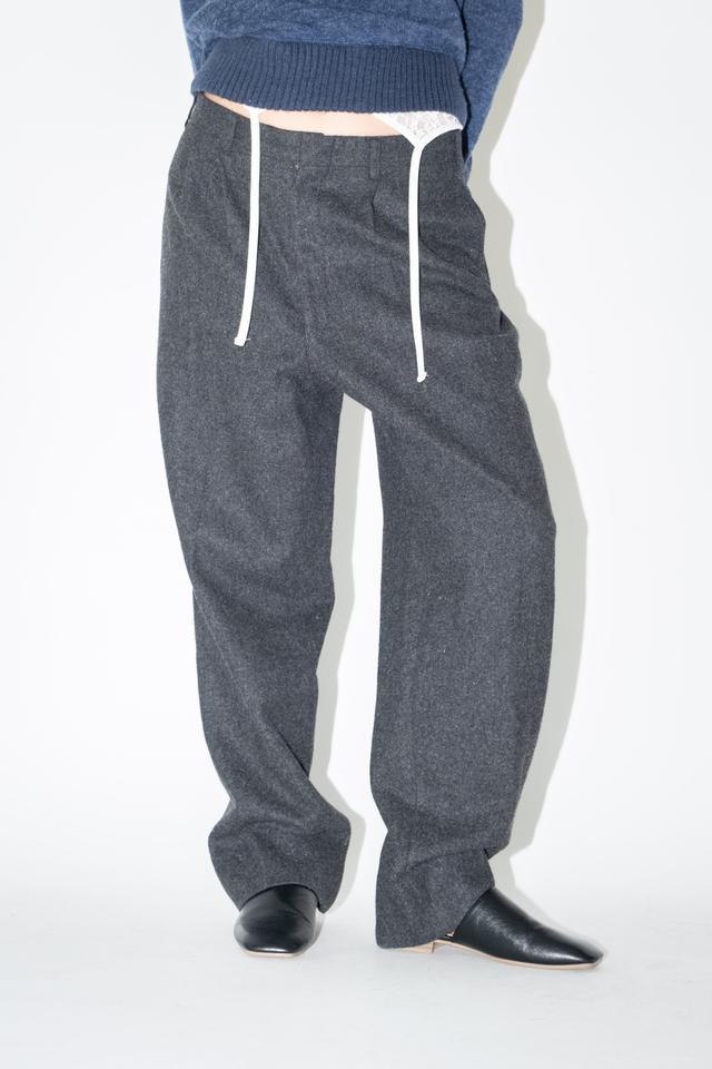 91. Loose fit charcoal wool pants