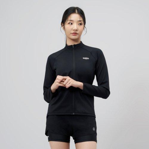 우먼 베이직 릴렉스핏 집업 래쉬가드 블랙 (BI2WWZR27BLK)