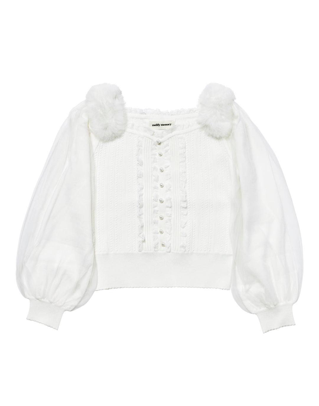 fluffy girlyニット - WHITE / M