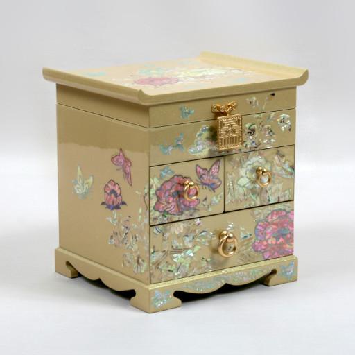 [무료배송] 모란나비 럭셔리 골드보석함 특대