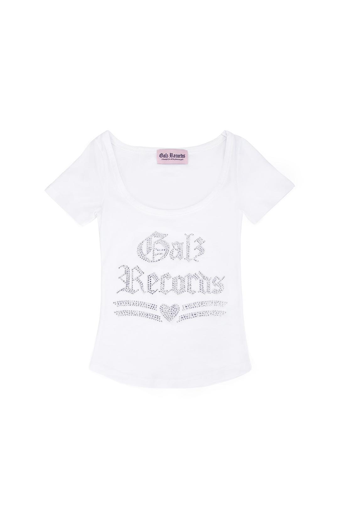 GalzRecords glitter t shirts white