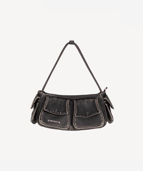 아웃 포켓 숄더백 빈티지 그레이