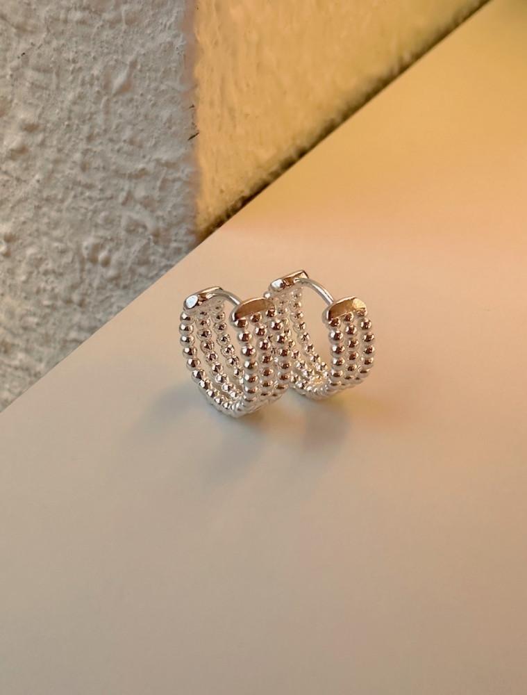 925실버 도티 볼 원터치 귀걸이 로즈골드