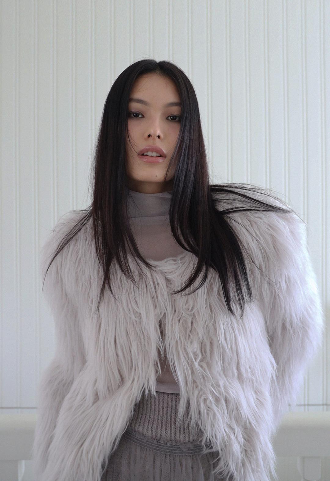 Long Hair Fur Jacket, 2color