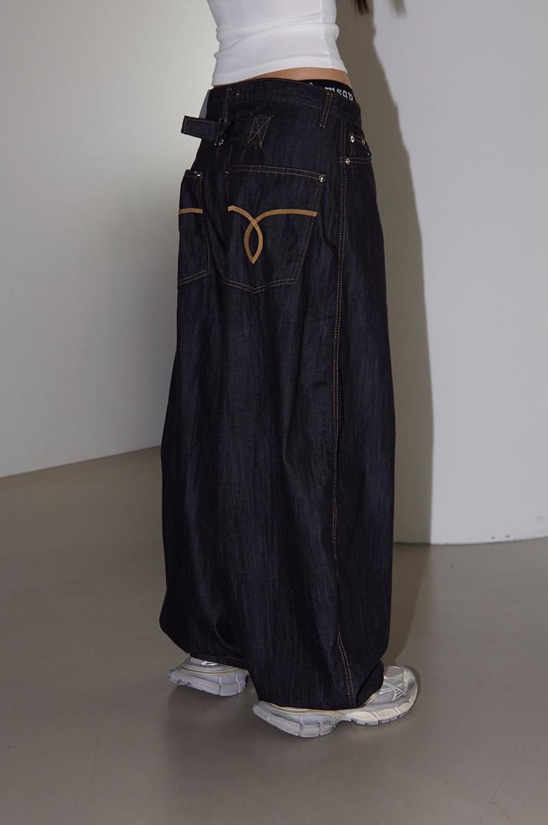 [SS] CHOLO BACK TAPE MEGA WIDE RAW DENIM