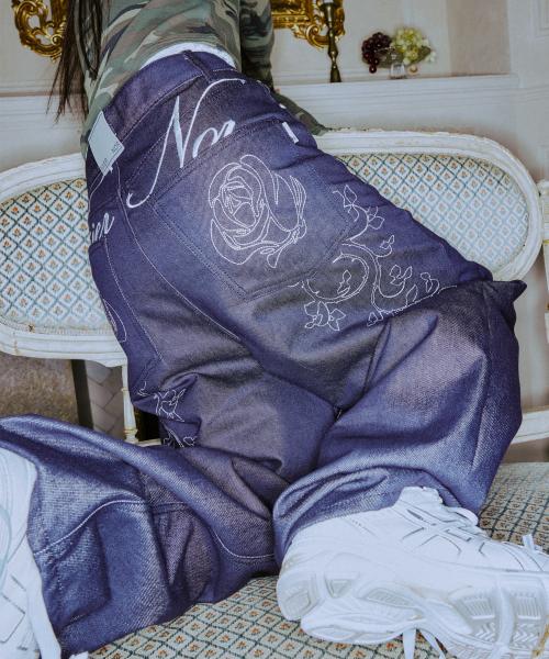 ROSE BALLOON DENIM PANTS_INDIGO