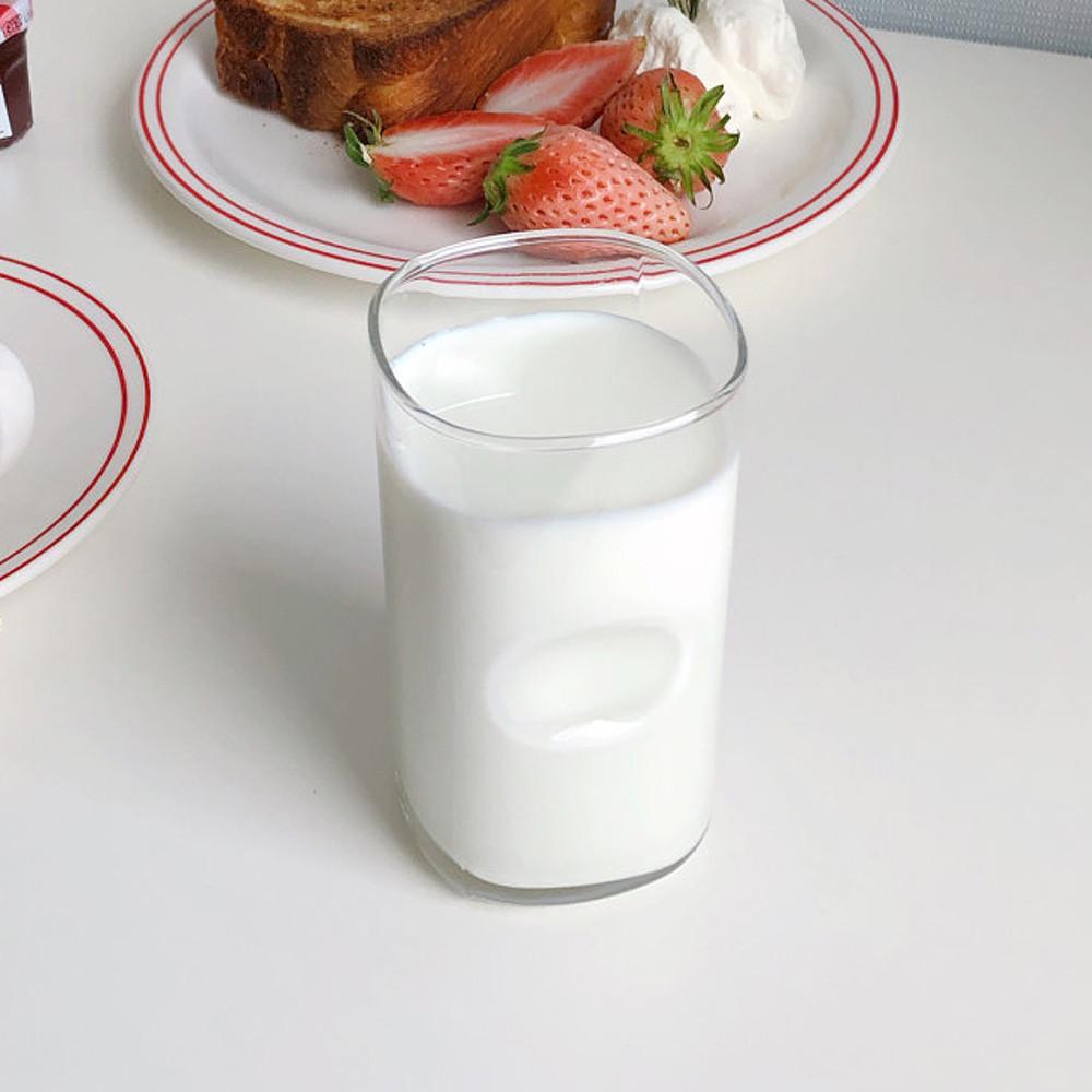 [루키코마니] 홈카페 핑거 글라스 쥬스 우유 컵 250ml