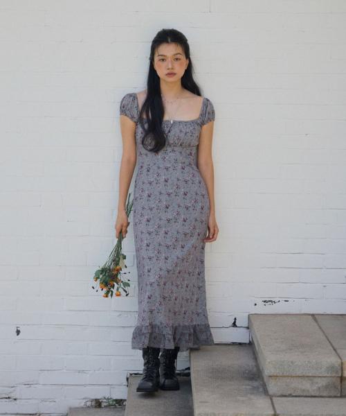 Upper East Frill Dress (Charcoal)