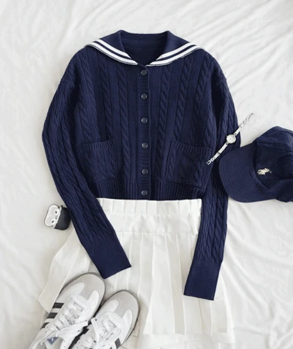 마린 세일러 케이블 가디건  Marine Sailor