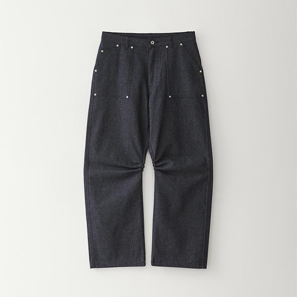 Bluesf curved denim carpenter pants
