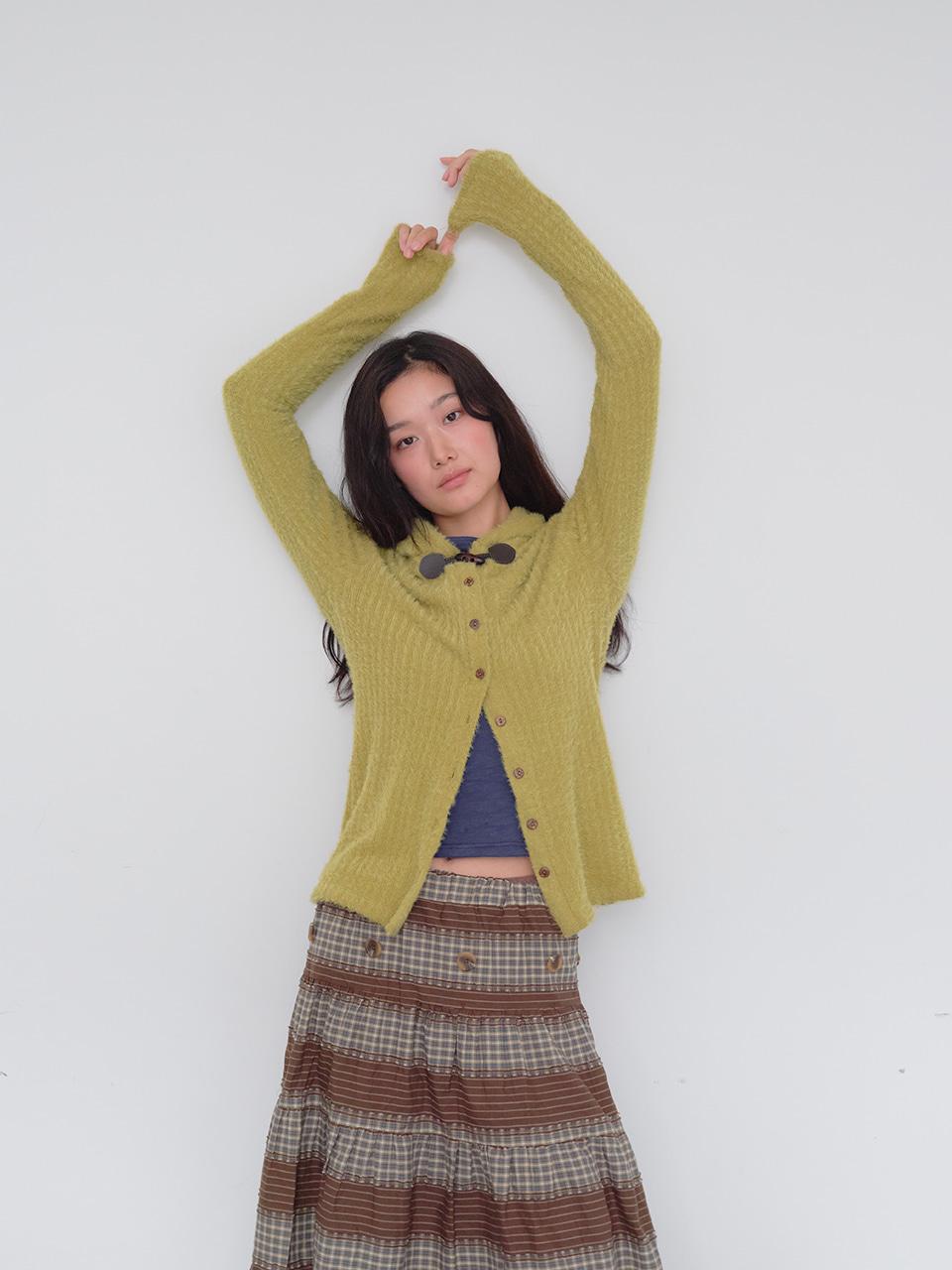 Toggle Hooded Cardigan (Warm Olive)