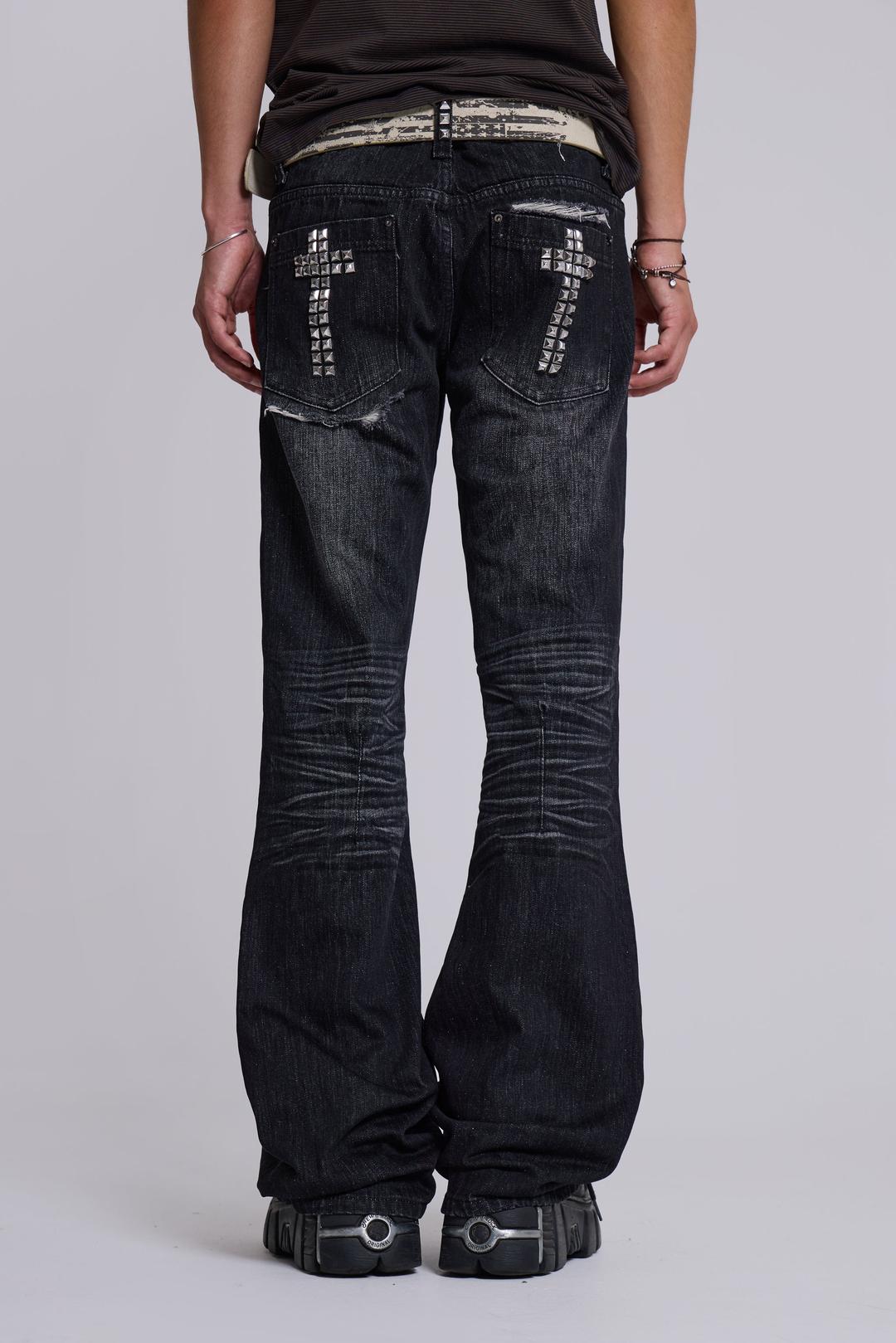 Black Cross Stud Drift Jeans - W26 / Black