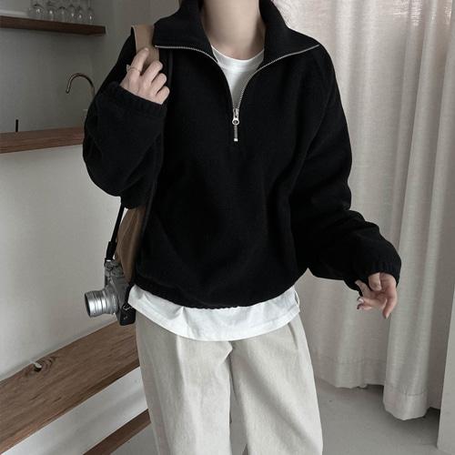 [당일발송][MINI.L] 플리스 윈터 하프집업 맨투맨