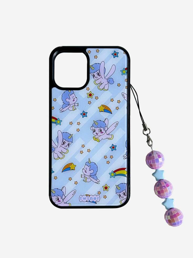 [SET] Shooting star phone case + keyring (BLUE)
