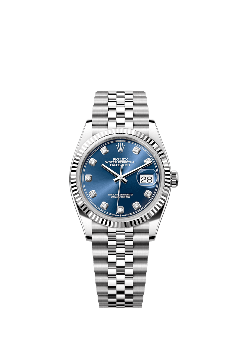 롤렉스 Datejust 36 시계: 오이스터스틸과 화이트 골드 - m126234-0037