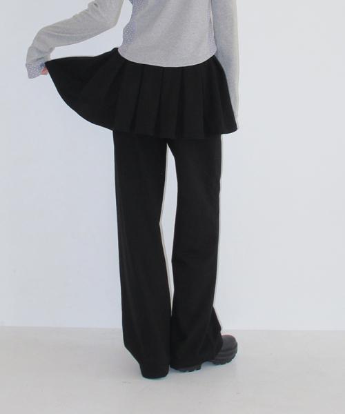 PEPLUM RUFFLE PANTSKIRT BLACK