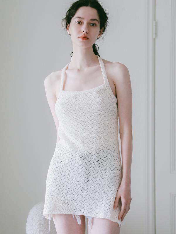 Summer skashi knit halterneck Cream