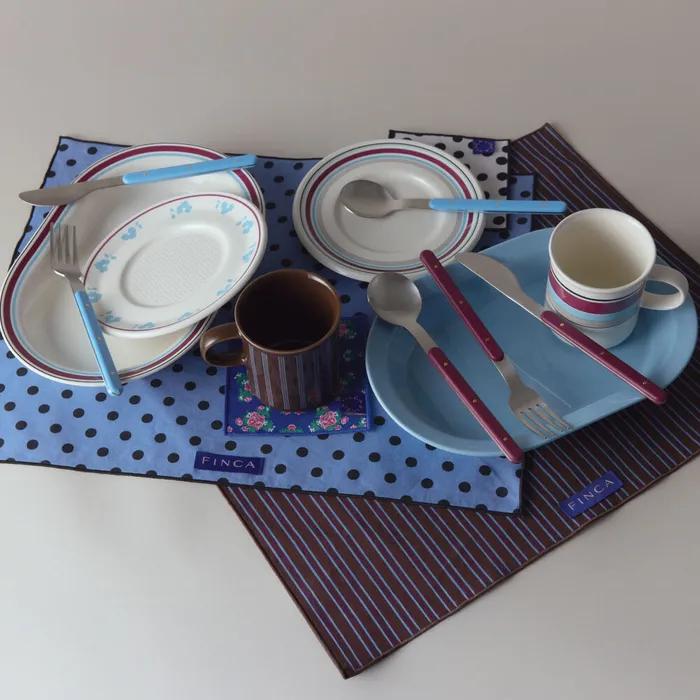 [29CM 단독]핀카X오덴세 블루도트&블루와인 멀티스트라이프 레이어드 디쉬 2인 Set 6P