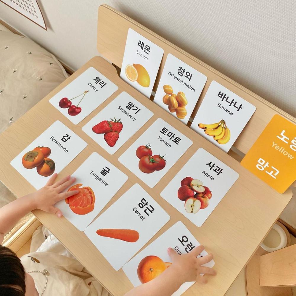 첫 아기 실사 낱말 카드 동물&과일/채소 54