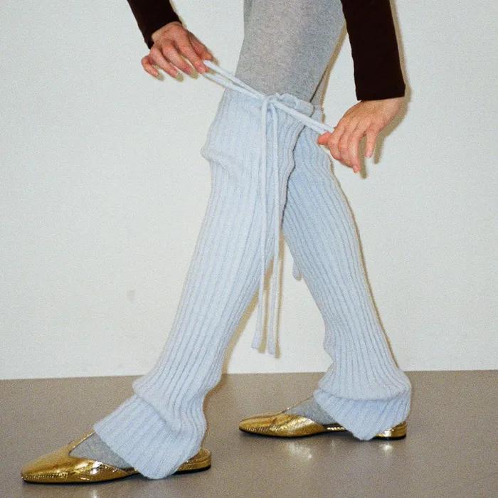 Drawstring Leg Warmer - Sky Blue