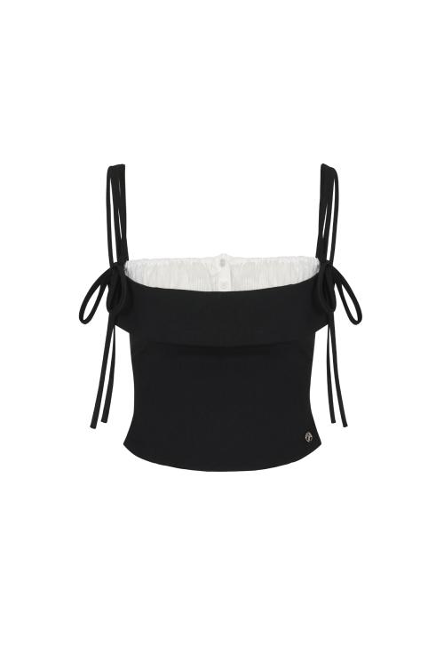 HEART RIBBON TOP black