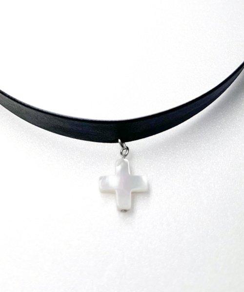 [남여공용] 써지컬스틸 자개 펜던트 초커목걸이 / GHMN-420