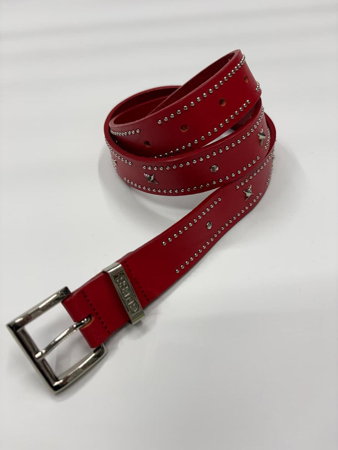 GUESS 게스 빈티지 레드 스터드 레더 벨트 | 후루츠패밀리