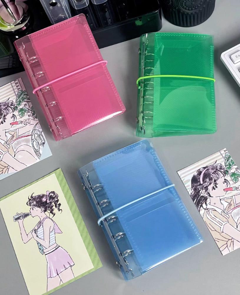 Jtime M5 3색 5공 다이어리 수납포켓 3단 폴더 지갑 바인더 커버