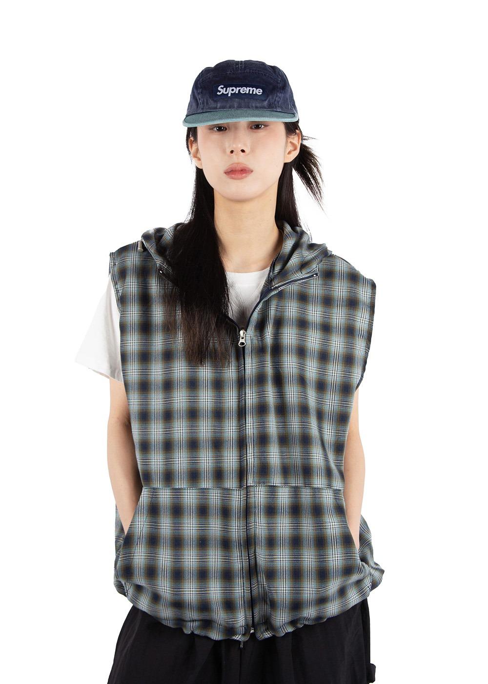 CHECK HOOD VEST