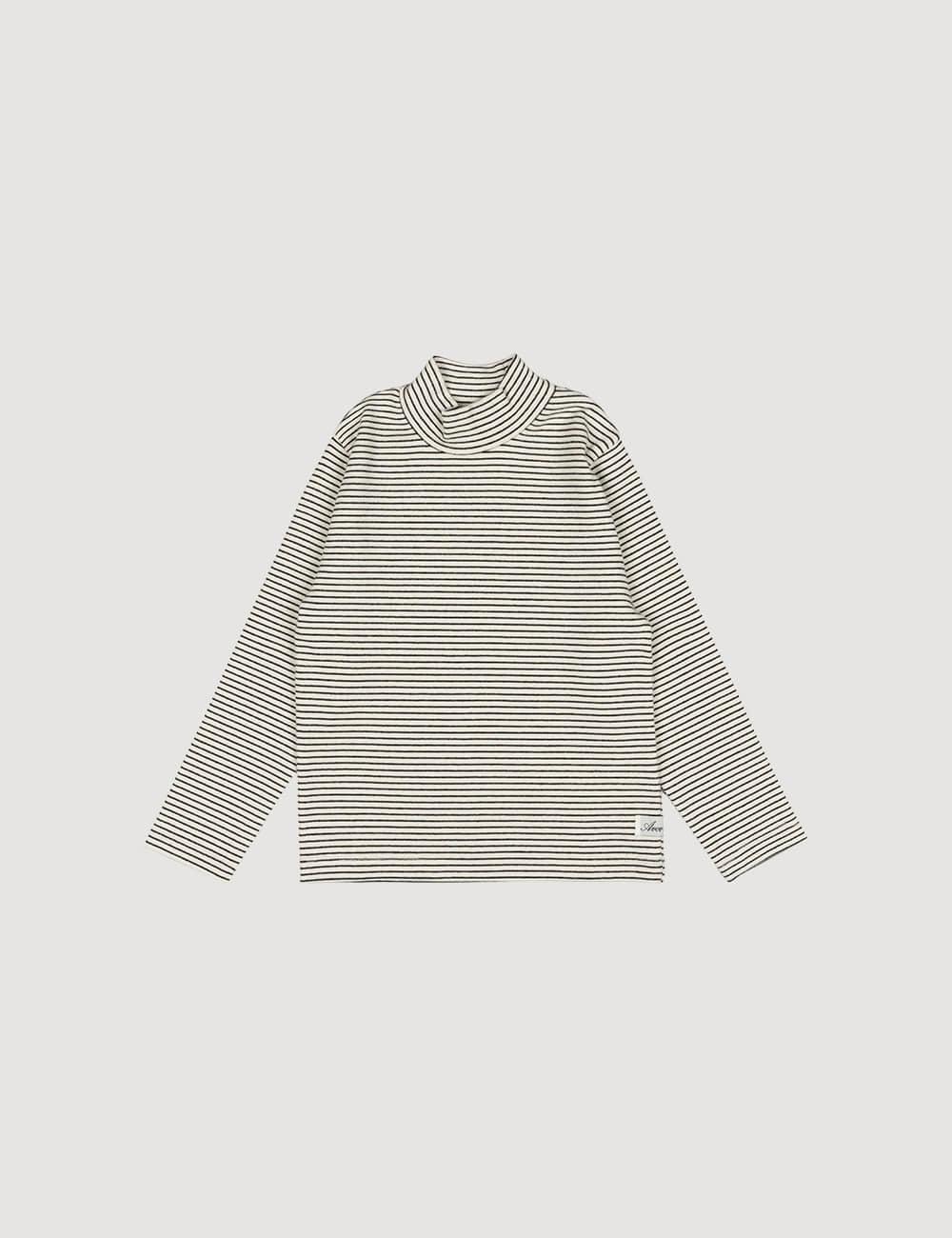 스트라이프 하프 터틀넥