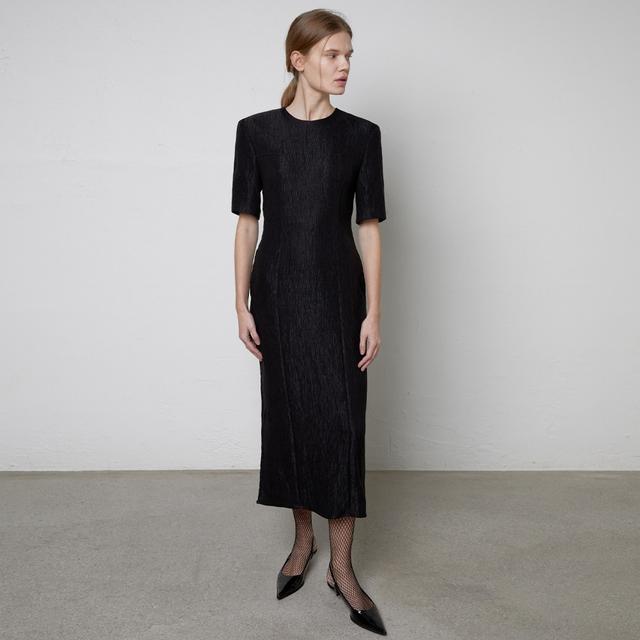 Pleats Midi Dress_Black