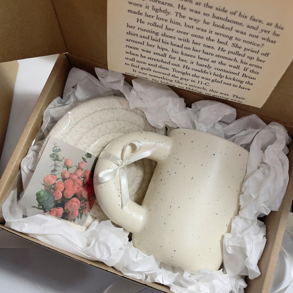 크림 머그컵 티 코스터 컵받침 집들이 돌잔치 이벤트 웨딩 답례품 스리아마켓 선물세트