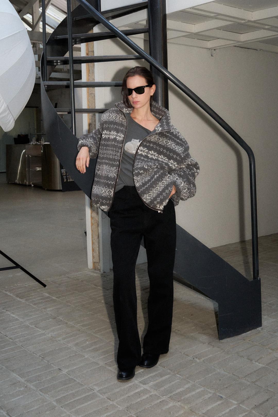 Winter fleece zip-up - Charcoal