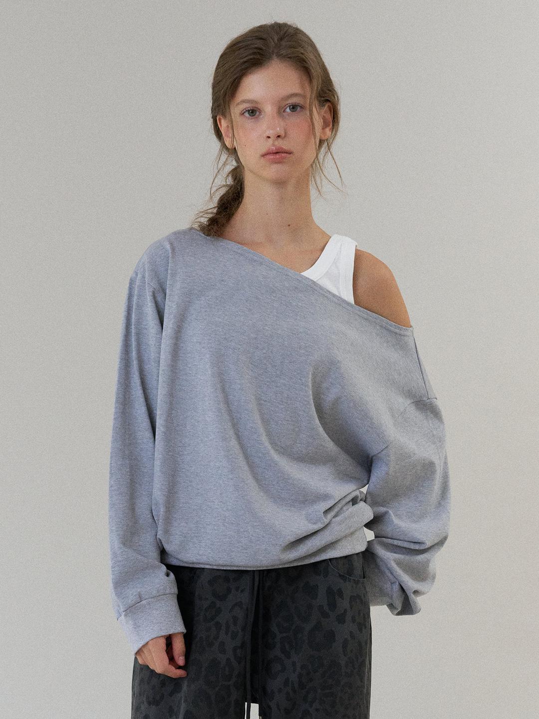 off - shoulder sweat top (melange)