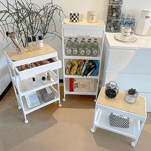 내추럴 이동식 수납함 트롤리 다용도 정리함 3size