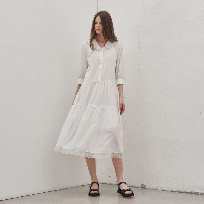 SAILOR LACE BLOCK DRESS_WHITE