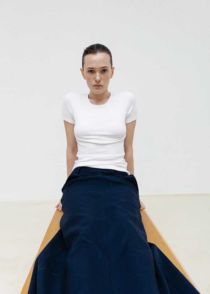 BASIC WOOL TOP by JAPANESE FABRIC [WHITE, GRAY]