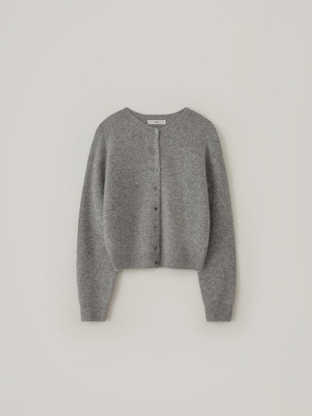 Raccon Round Cardigan - Gray