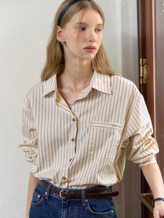 Olsen Stripe Shirt - Beige