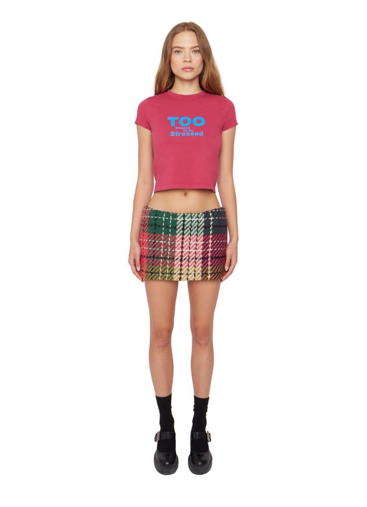 [Danielle Guizio] Blessed Tee Pink 다니엘 귀조 블레스드 반팔 크롭 티셔츠 핑크