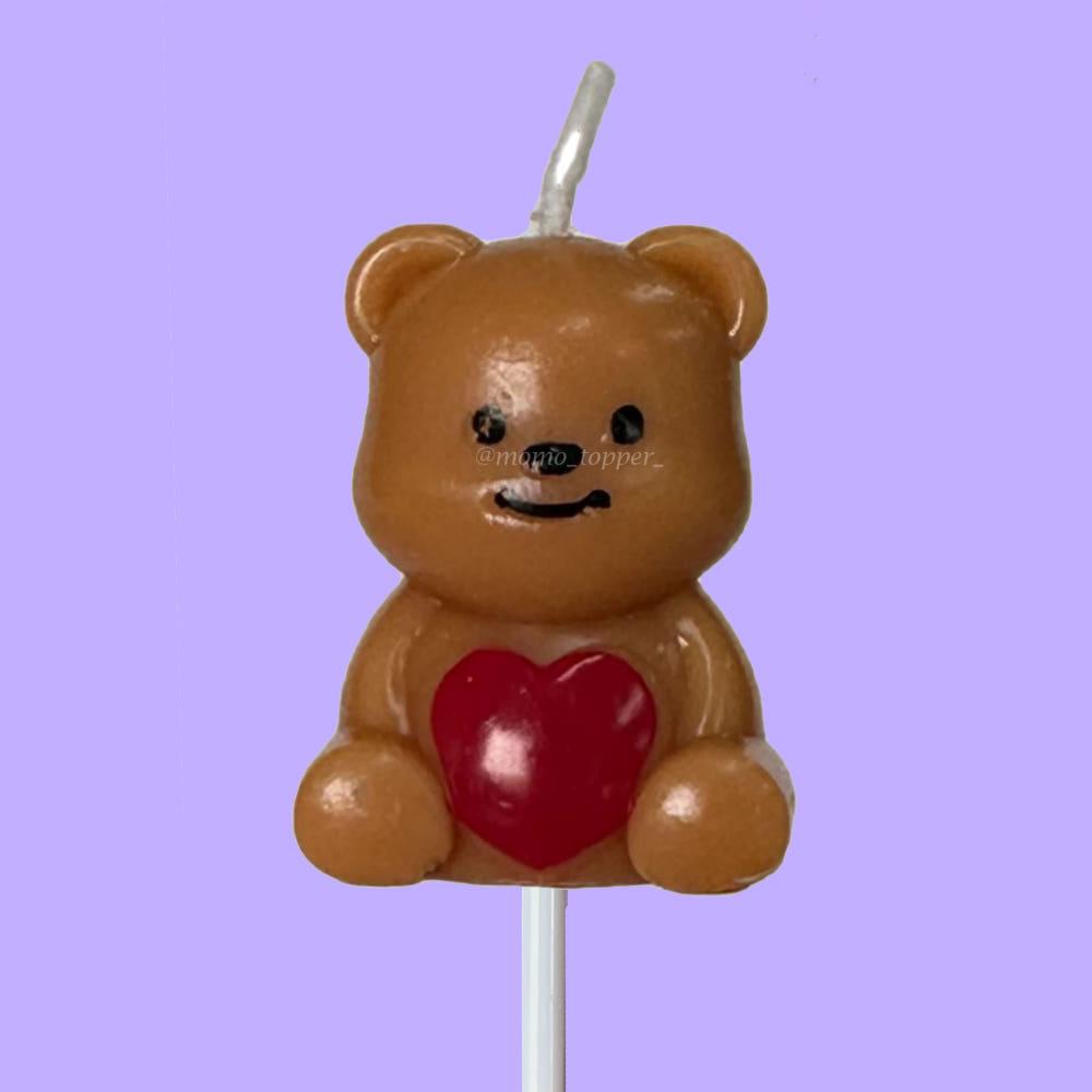 러블리 하트 곰돌이초 1개입 pvc 케이스 포장 생일 파티초