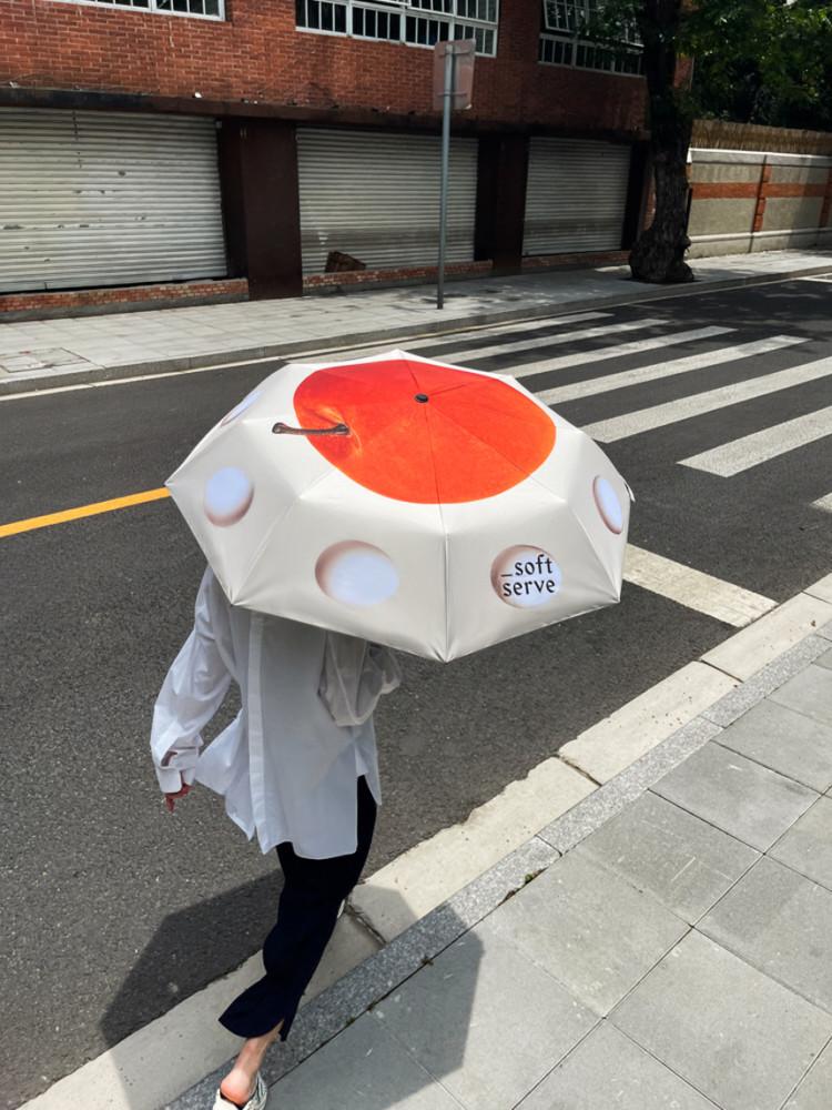 쎄이위위 사과 우산 uv 자외선 차단 단우산 양산 apple mini umbrella