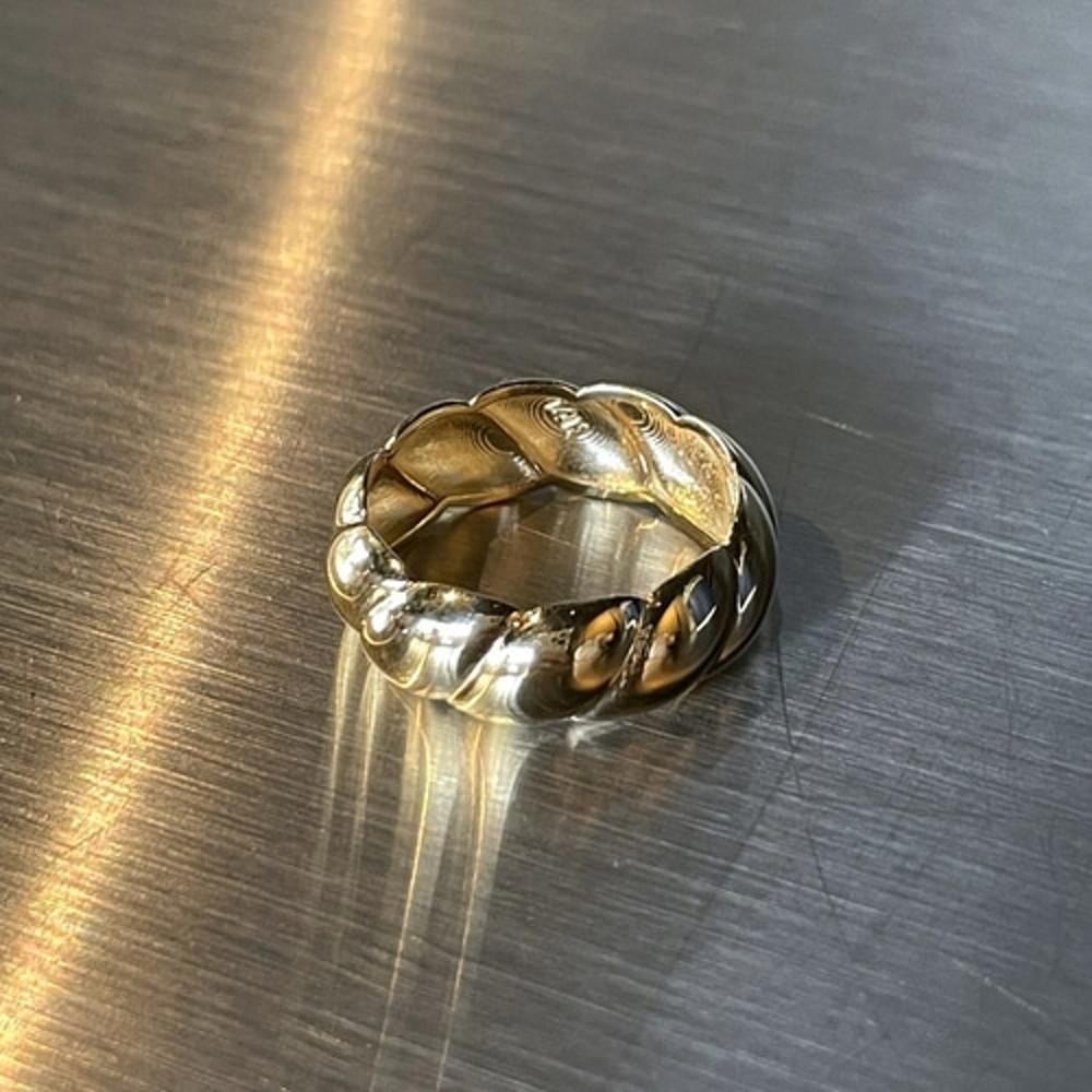 이쎄 14k 크루아상 볼륨 링 / 데일리 볼드 꼬임 엄지 금 반지