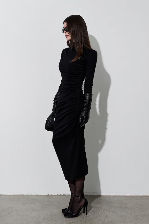 기모 폴라 셔링 롱 원피스